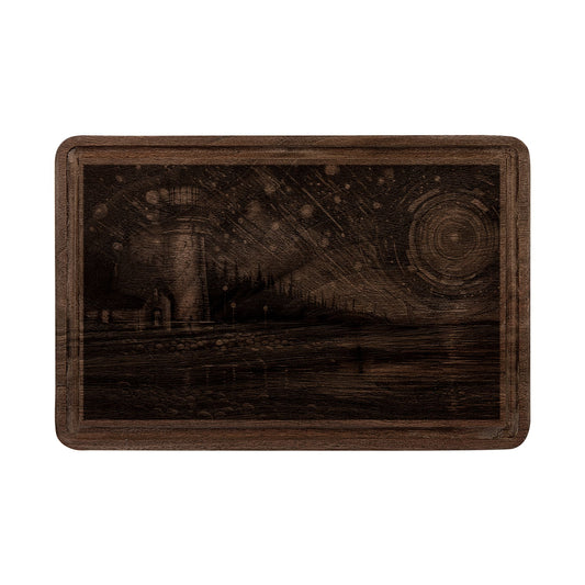 Engraved Lighthouse Cutting Board — Rustic Nautical Serving & Kitchen Gift