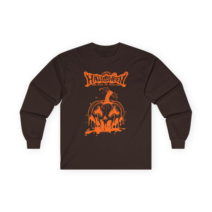 Halloween Pumpkin Drip Long Sleeve Tee