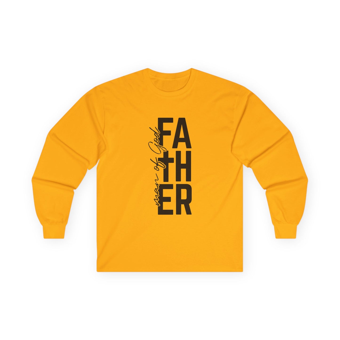Father Man of God Long Sleeve Tee Vertical Script