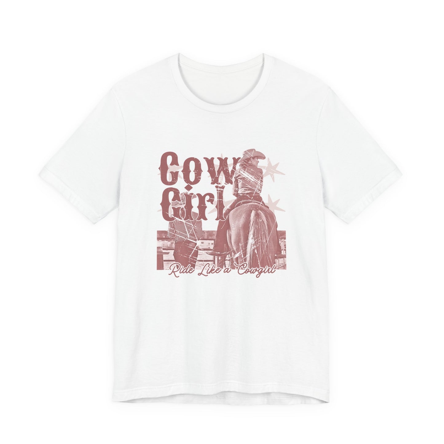 Cowgirl Tee – 'Cowgirl' Vintage Rodeo Graphic Short Sleeve Shirt