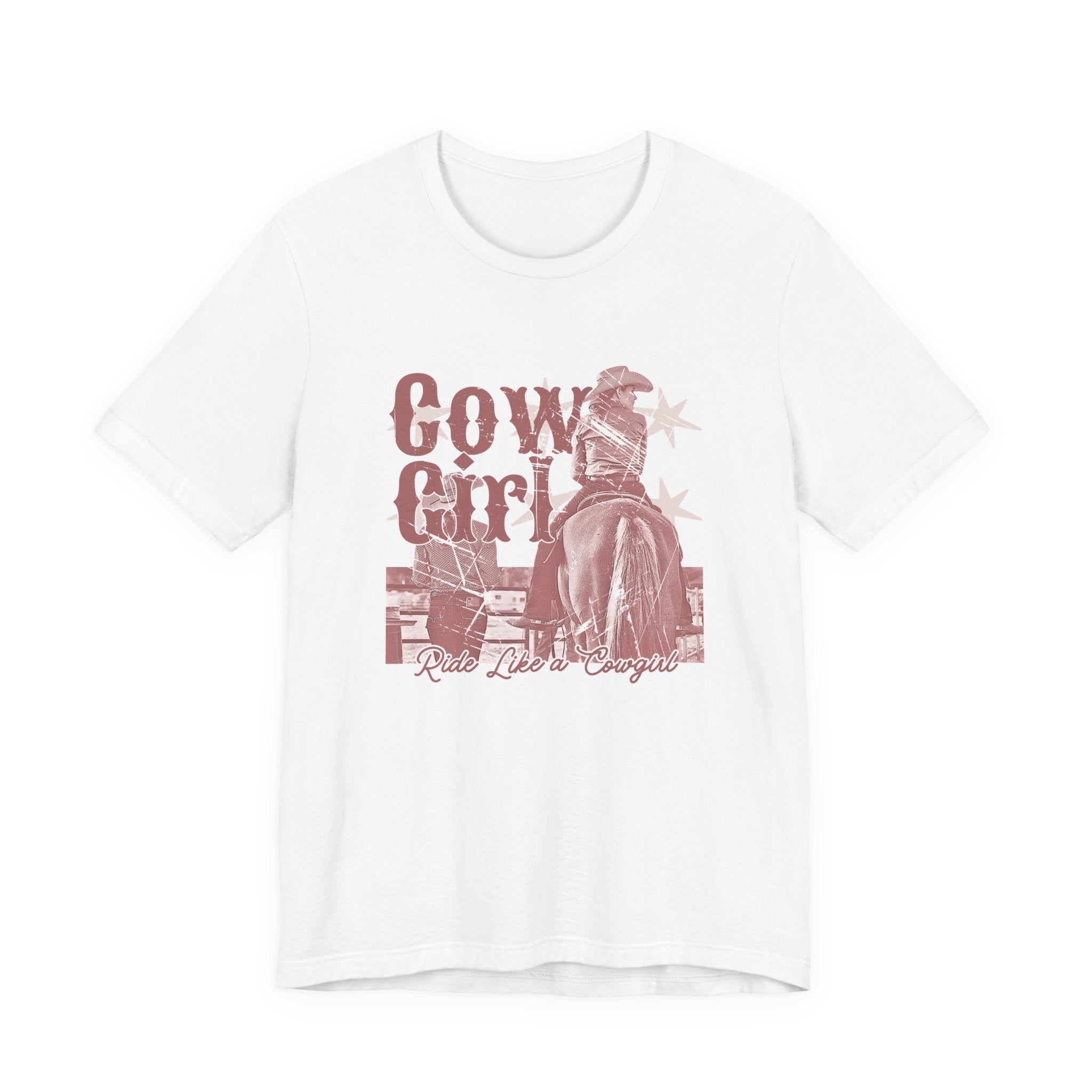 Cowgirl Tee – 'Cowgirl' Vintage Rodeo Graphic Short Sleeve Shirt