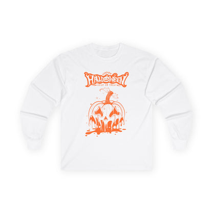 Halloween Pumpkin Drip Long Sleeve Tee
