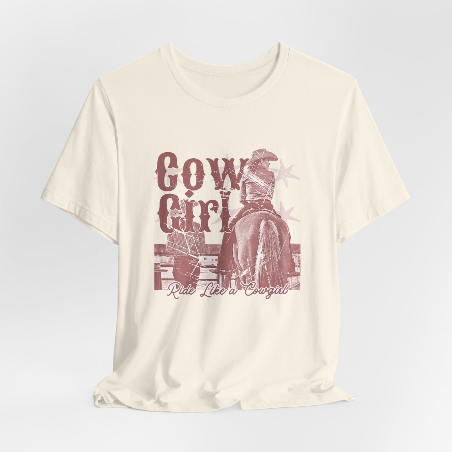 Cowgirl Tee – 'Cowgirl' Vintage Rodeo Graphic Short Sleeve Shirt