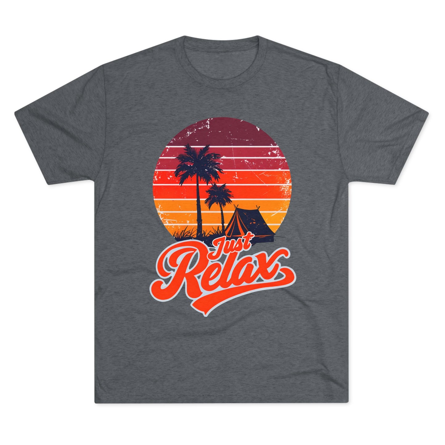 Just Relax Sunset Tee – Retro Palm Beach Vacation T-Shirt