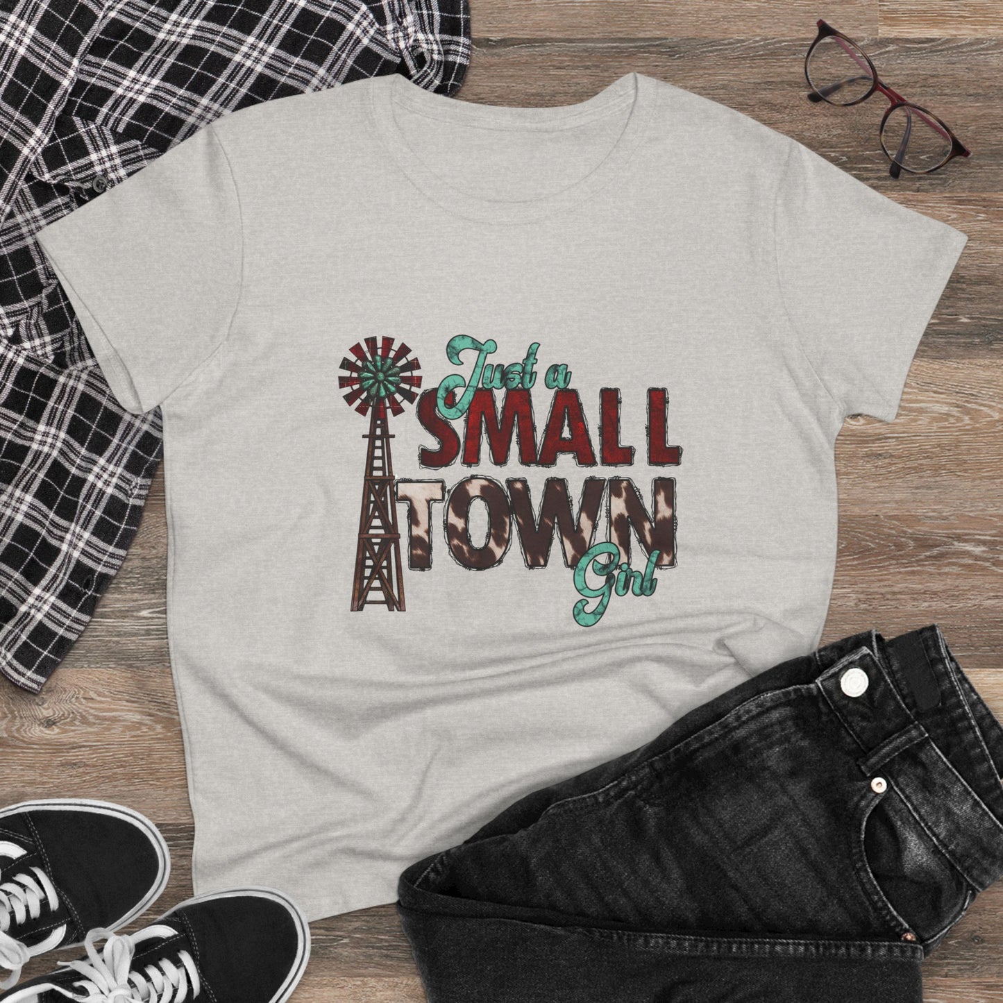 Small Town Girl Tee – Vintage Windmill Women's T‑Shirt