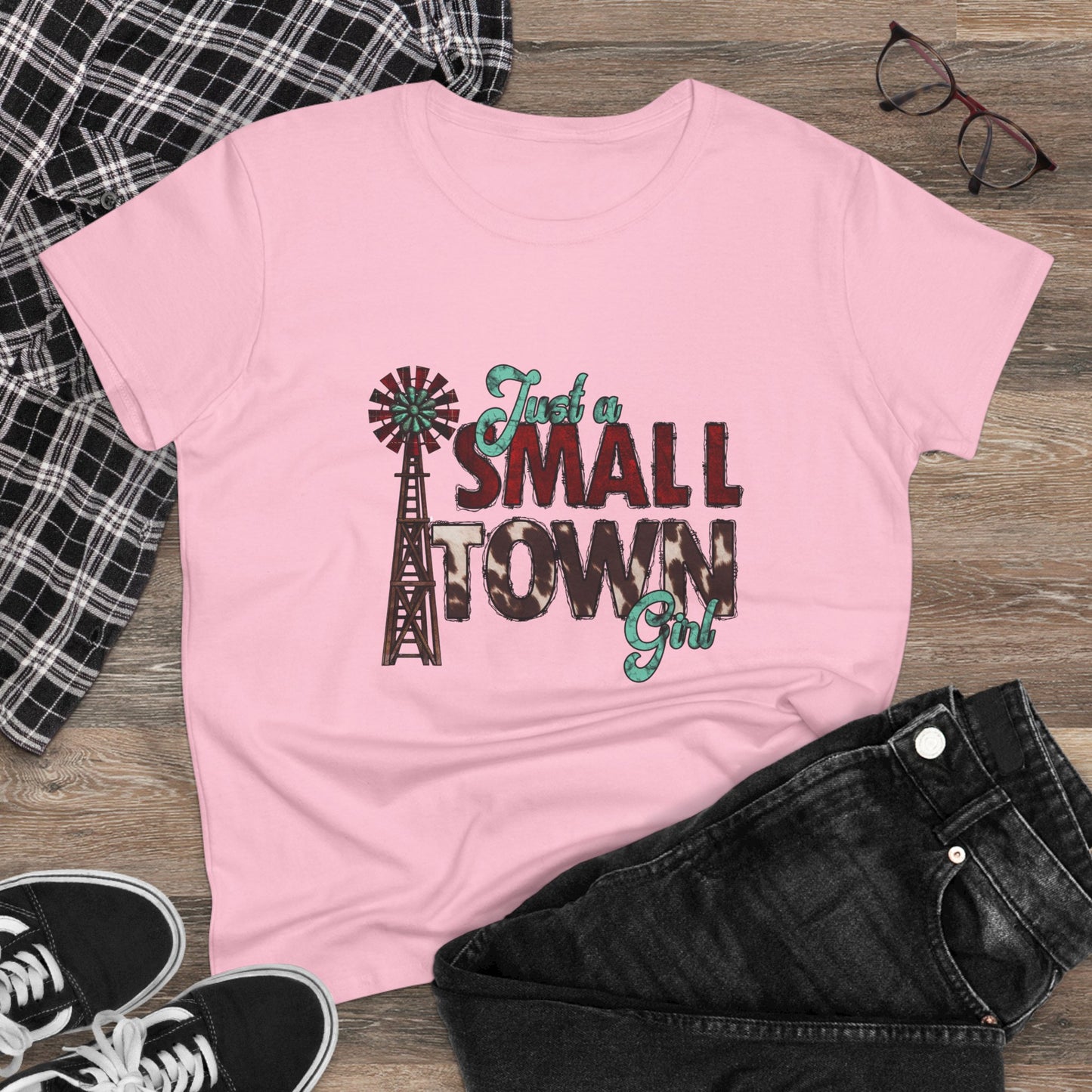 Small Town Girl Tee – Vintage Windmill Women's T‑Shirt