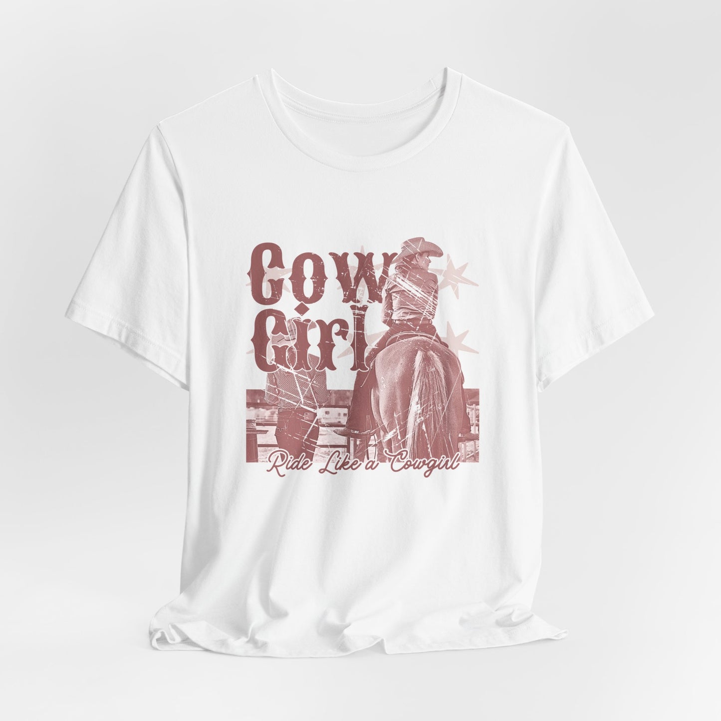 Cowgirl Tee – 'Cowgirl' Vintage Rodeo Graphic Short Sleeve Shirt