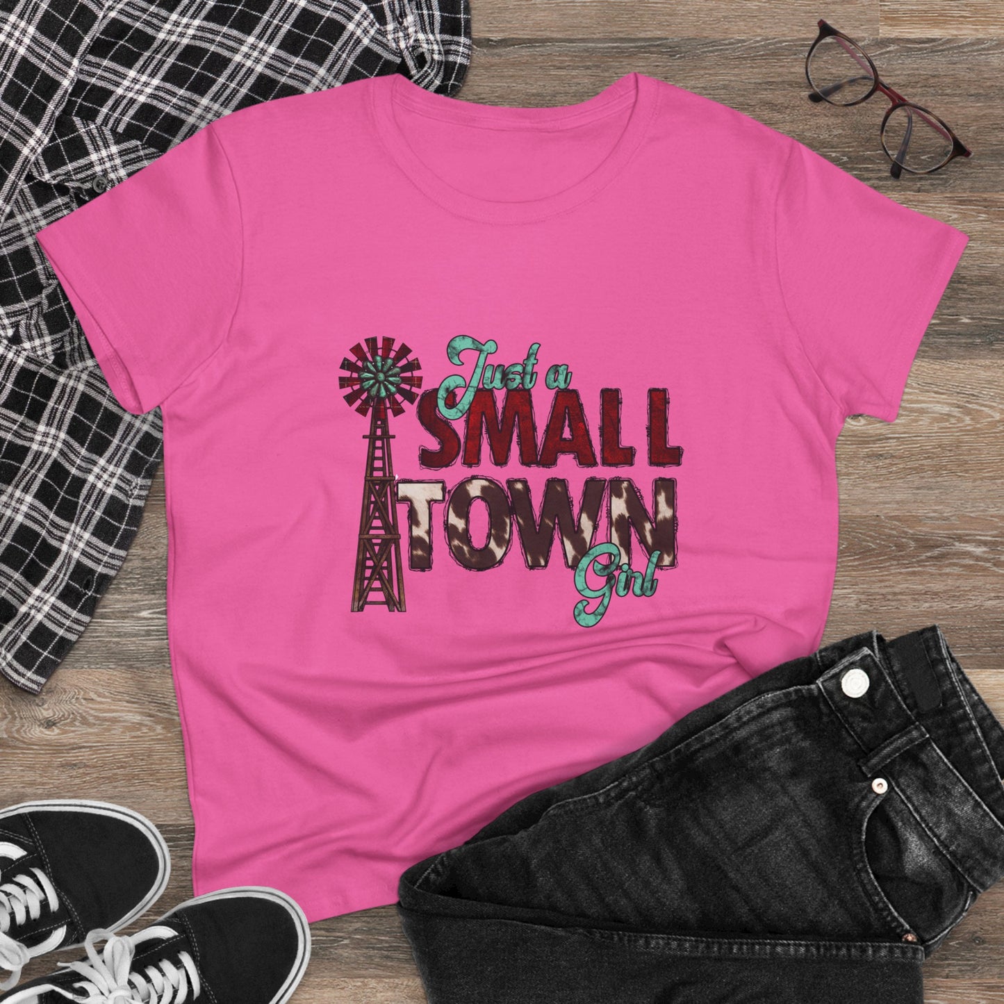 Small Town Girl Tee – Vintage Windmill Women's T‑Shirt