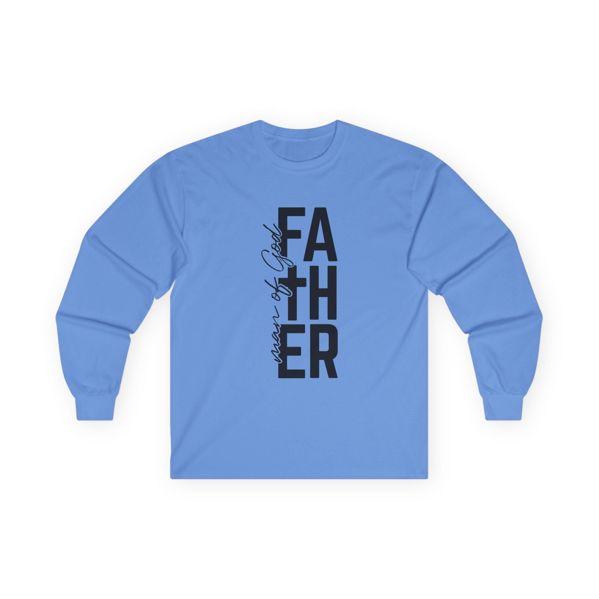 Father Man of God Long Sleeve Tee Vertical Script