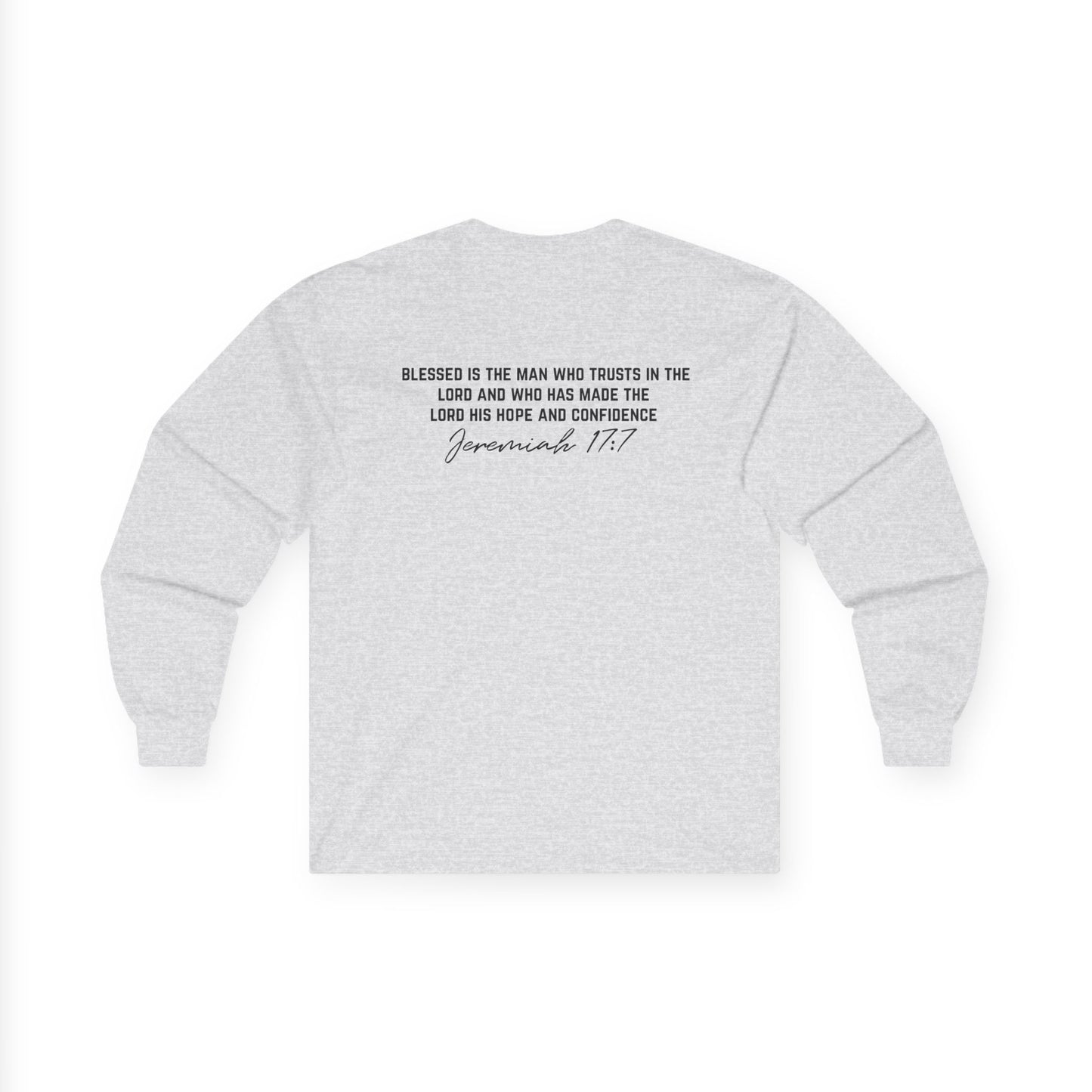 Father Man of God Long Sleeve Tee Vertical Script