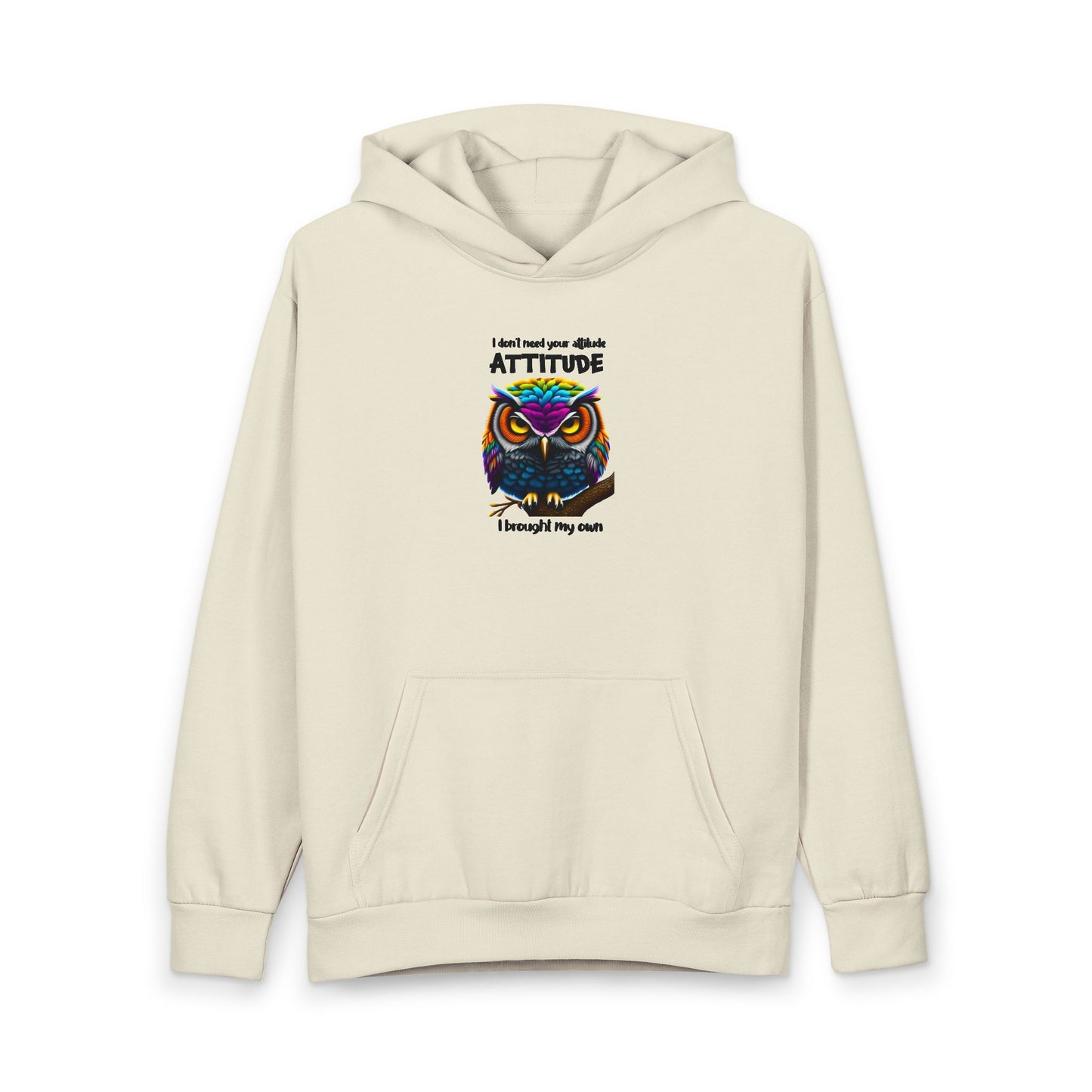 Owl Attitude Pullover Hoodie — Colorful Graffiti Owl Graphic Hoodie
