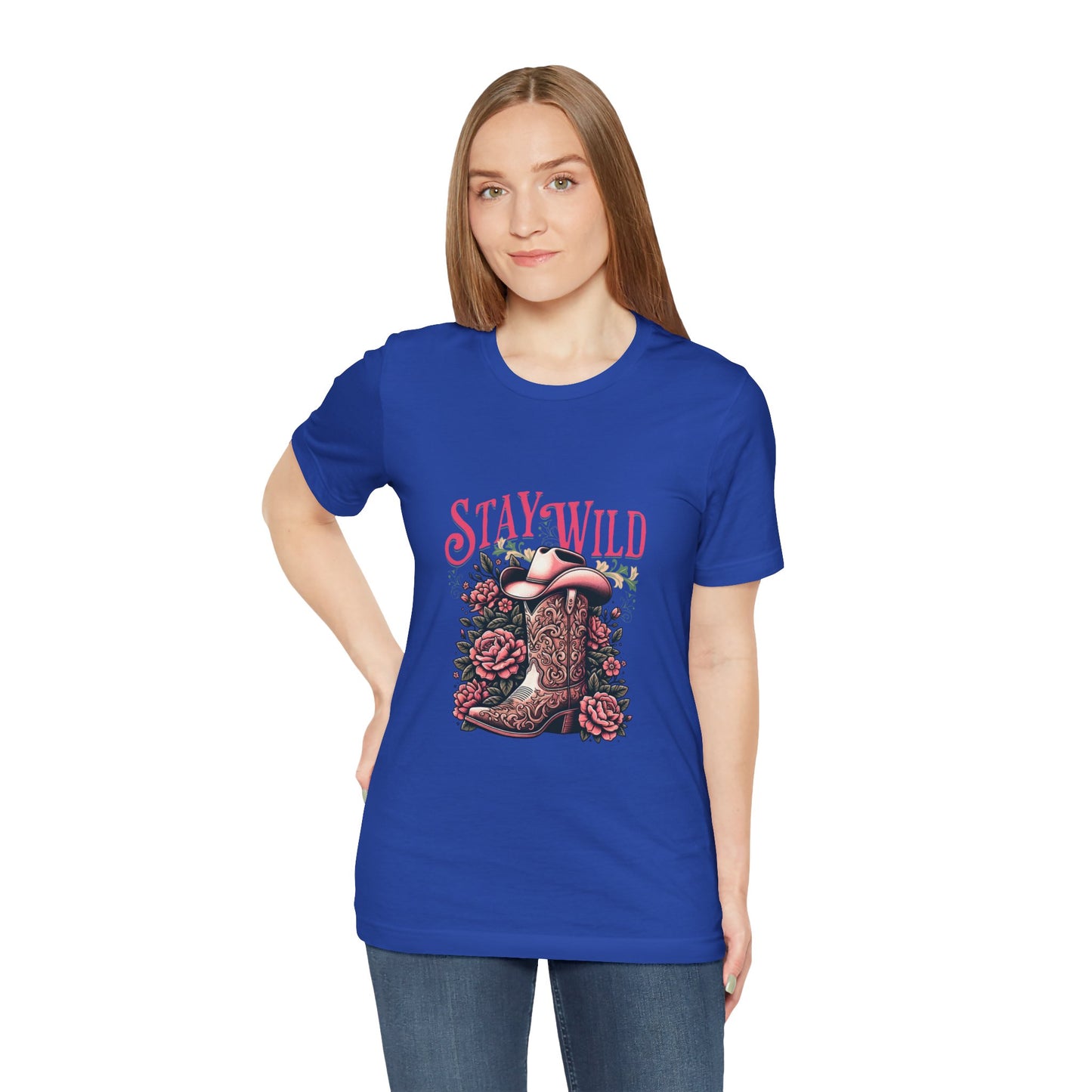 Stay Wild Cowboy Boot Floral Cowgirl T-Shirt