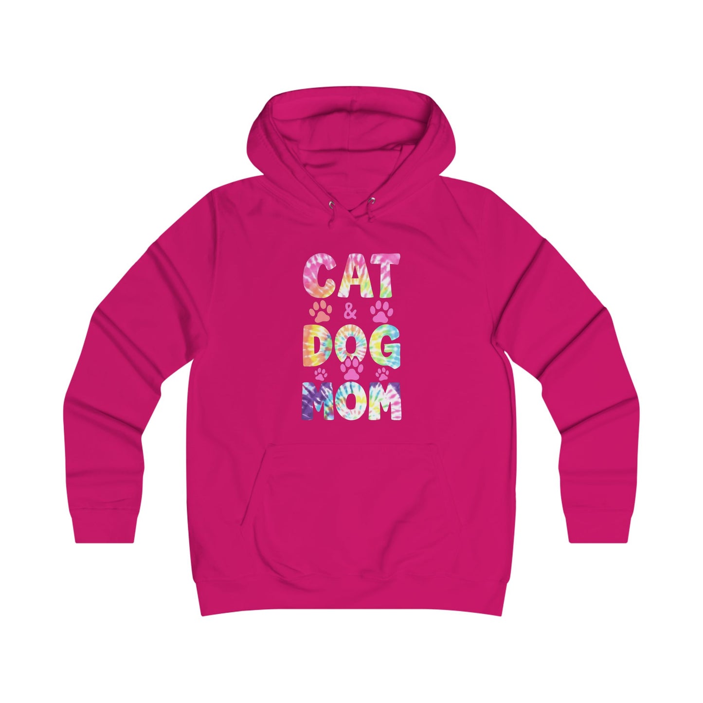 Cat & Dog Mom Hoodie — Floral Paw Print Pet Lover Sweatshirt
