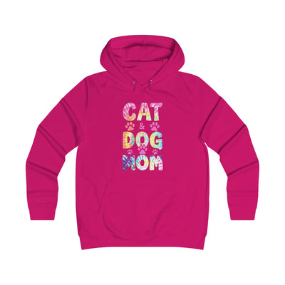 Cat & Dog Mom Hoodie — Floral Paw Print Pet Lover Sweatshirt