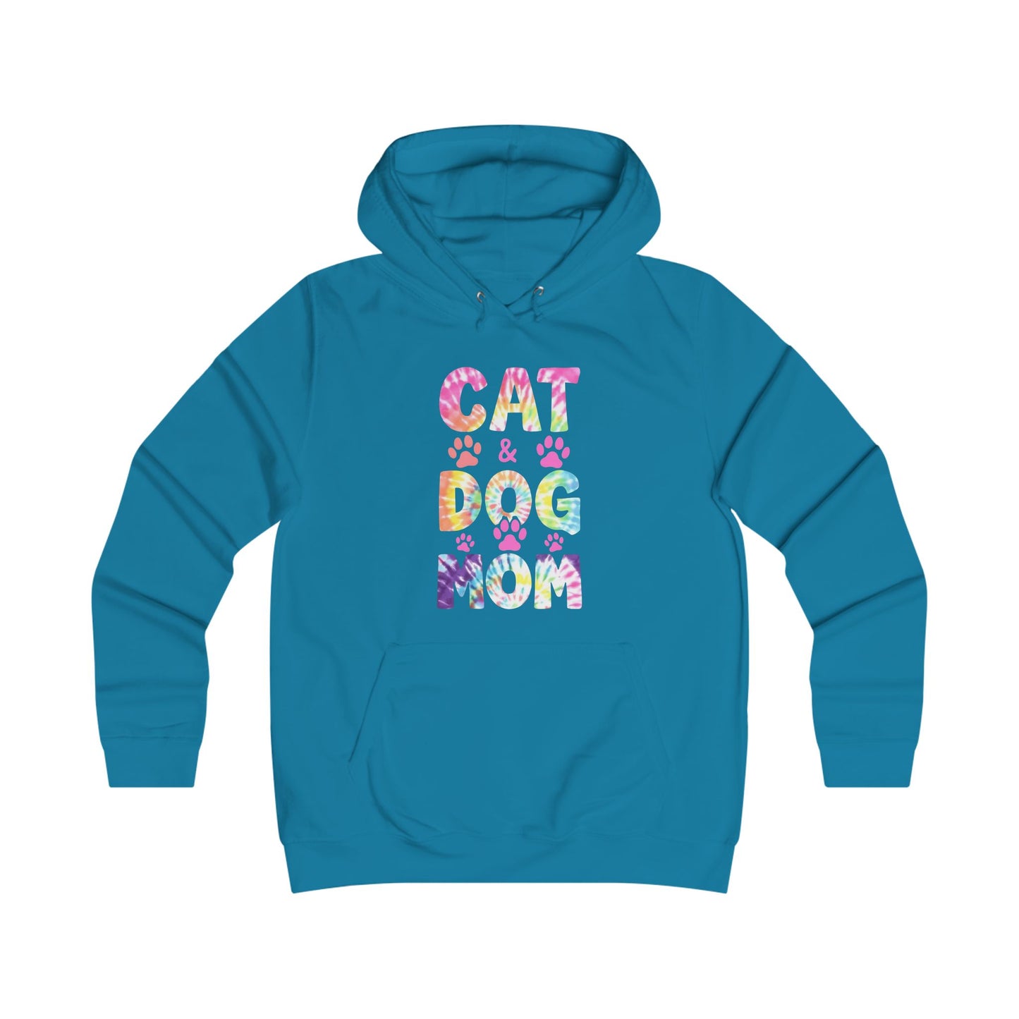 Cat & Dog Mom Hoodie — Floral Paw Print Pet Lover Sweatshirt