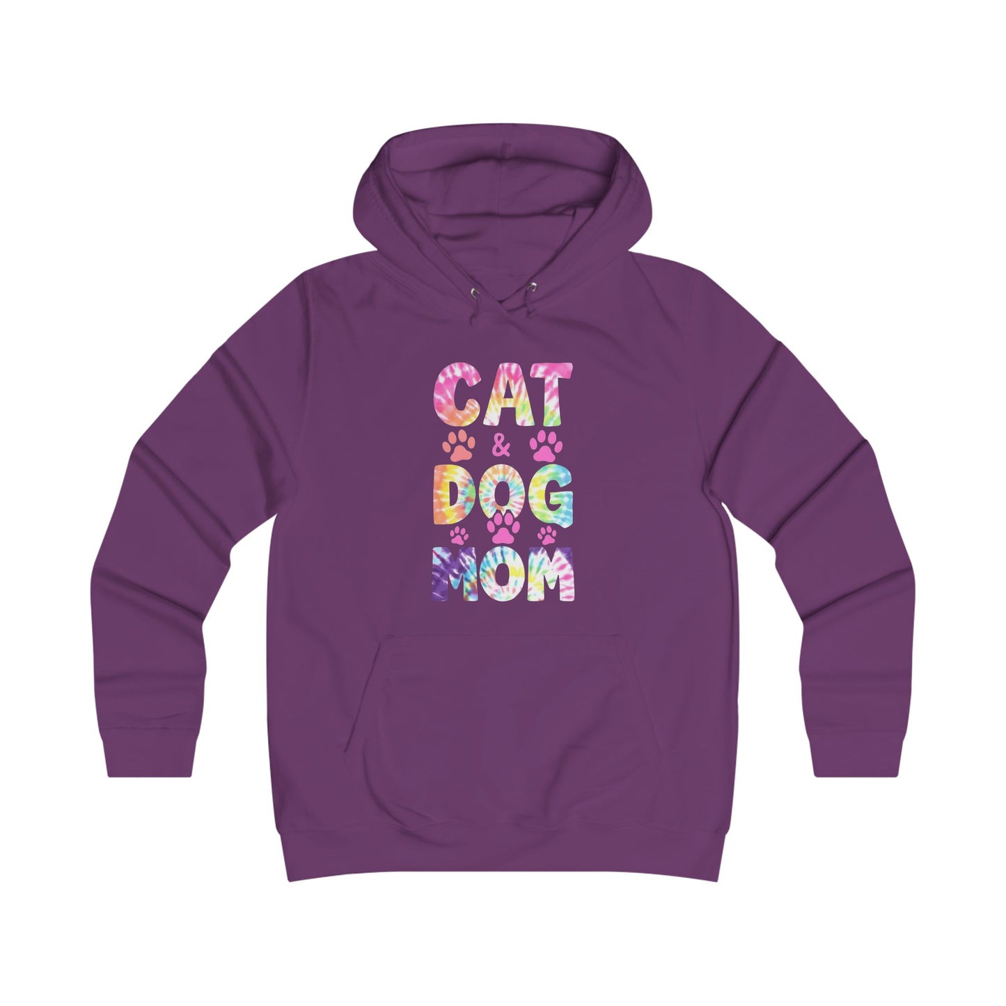 Cat & Dog Mom Hoodie — Floral Paw Print Pet Lover Sweatshirt