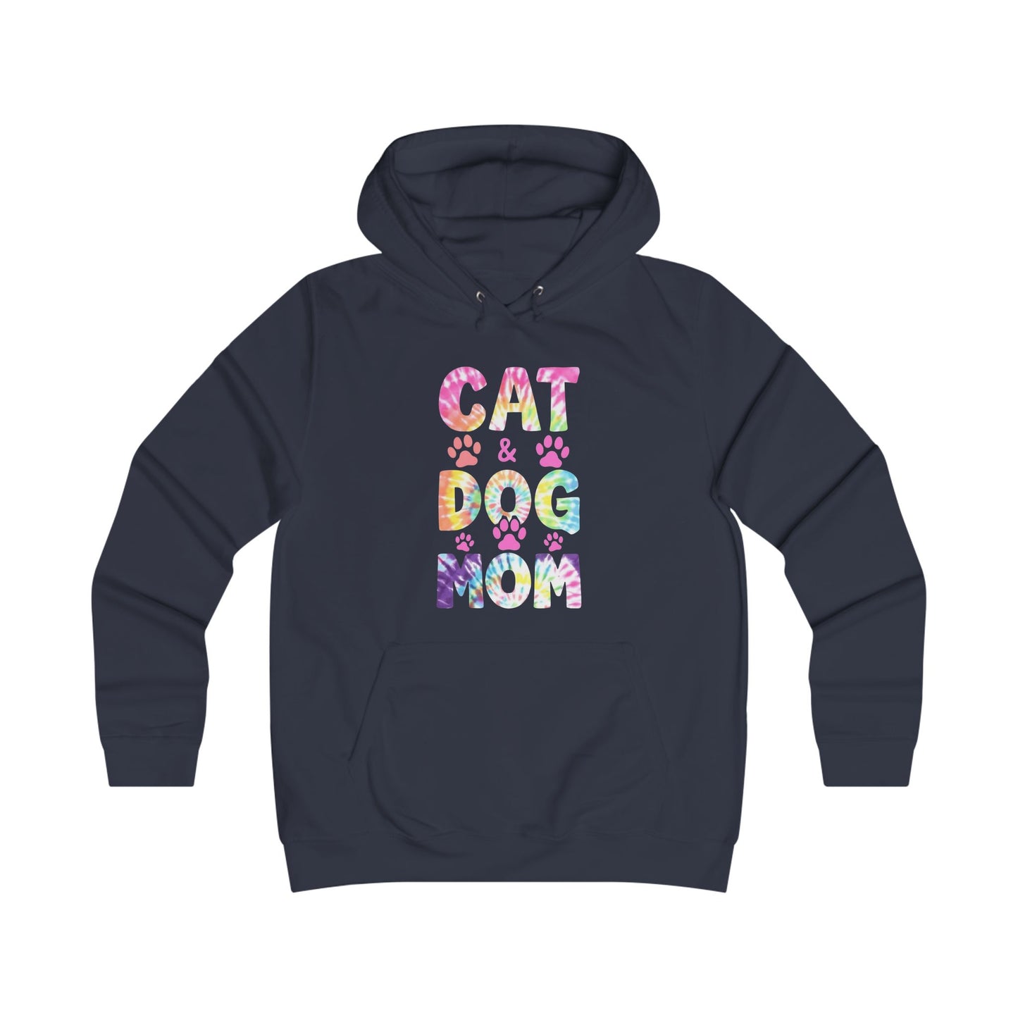 Cat & Dog Mom Hoodie — Floral Paw Print Pet Lover Sweatshirt