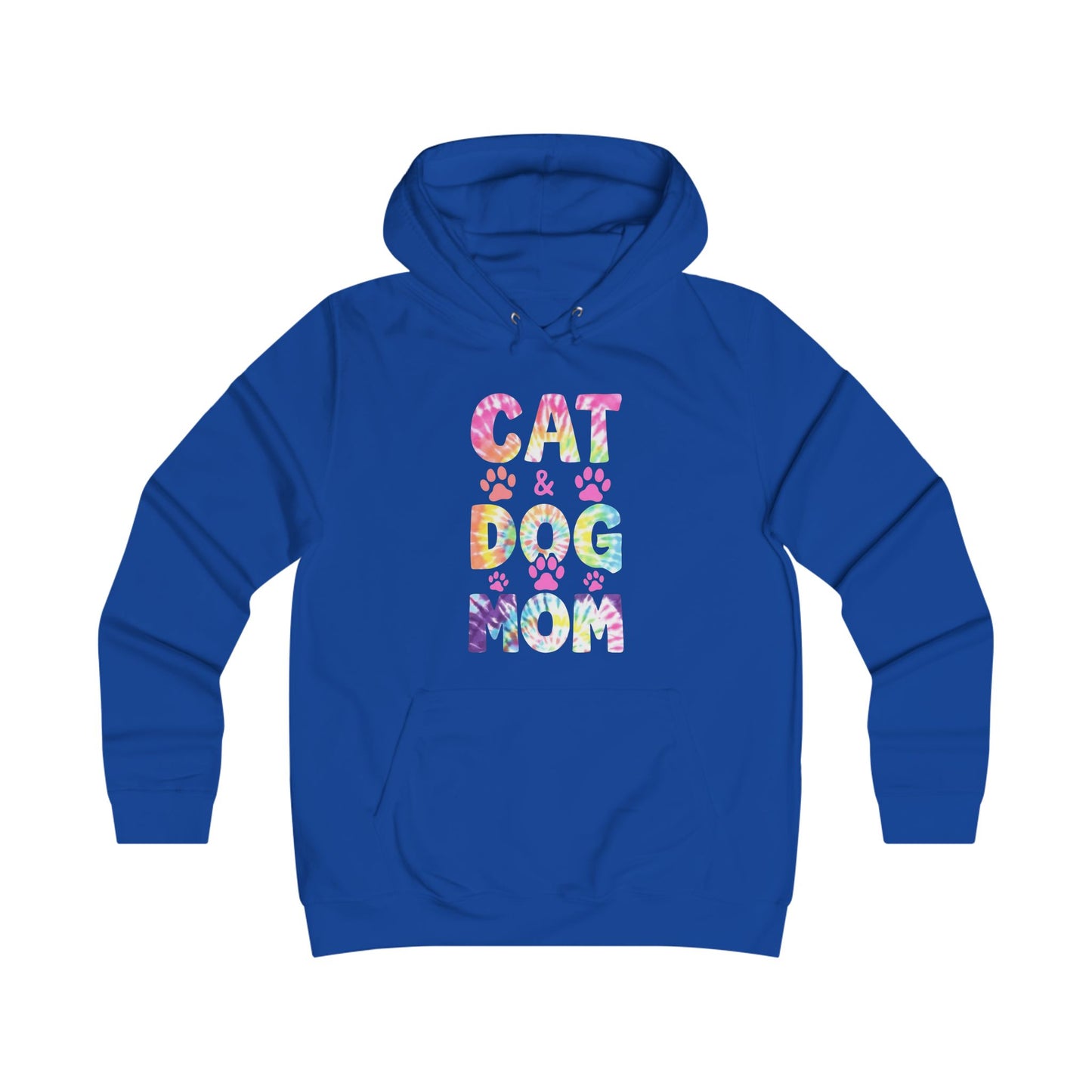 Cat & Dog Mom Hoodie — Floral Paw Print Pet Lover Sweatshirt