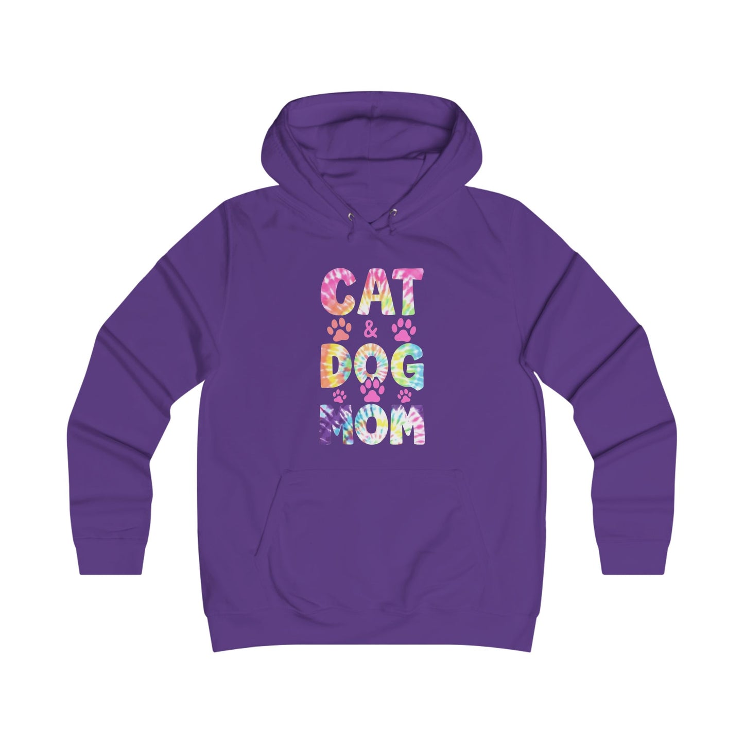 Cat & Dog Mom Hoodie — Floral Paw Print Pet Lover Sweatshirt