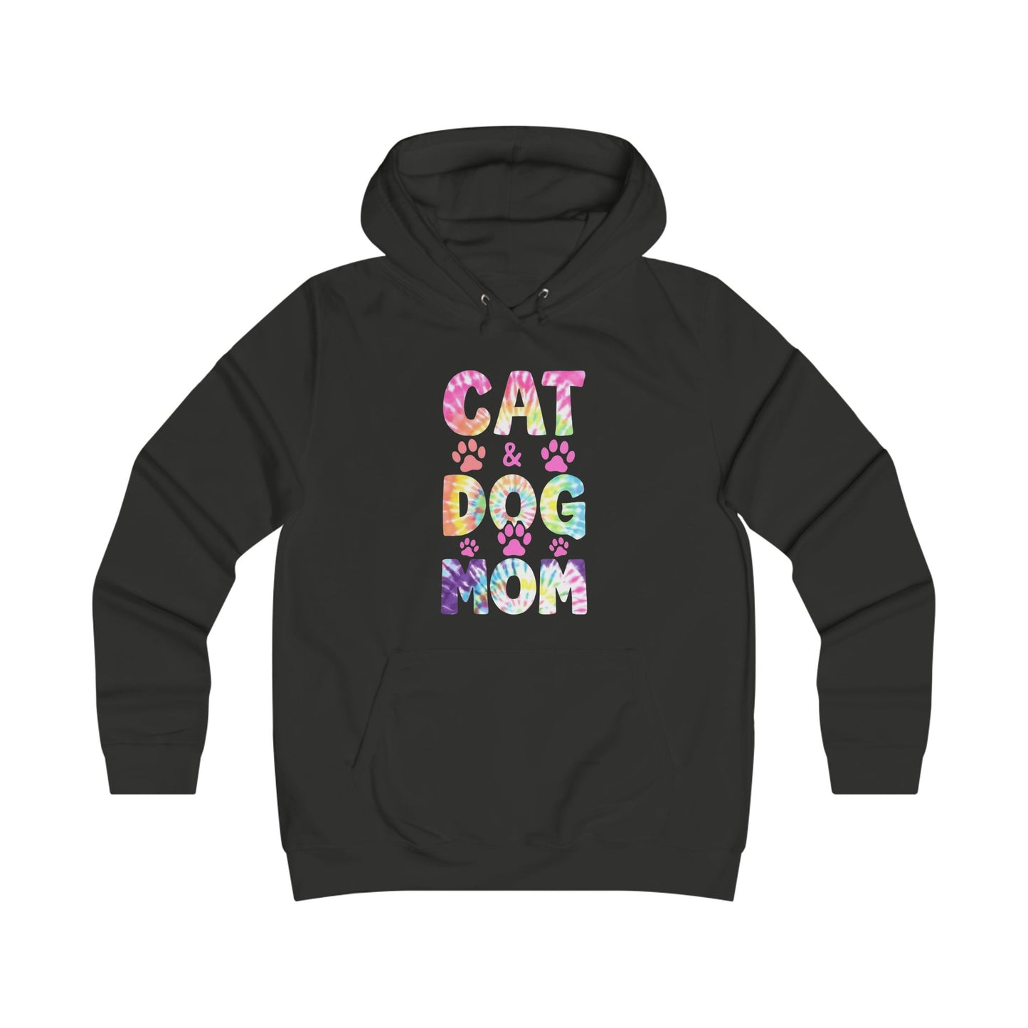 Cat & Dog Mom Hoodie — Floral Paw Print Pet Lover Sweatshirt