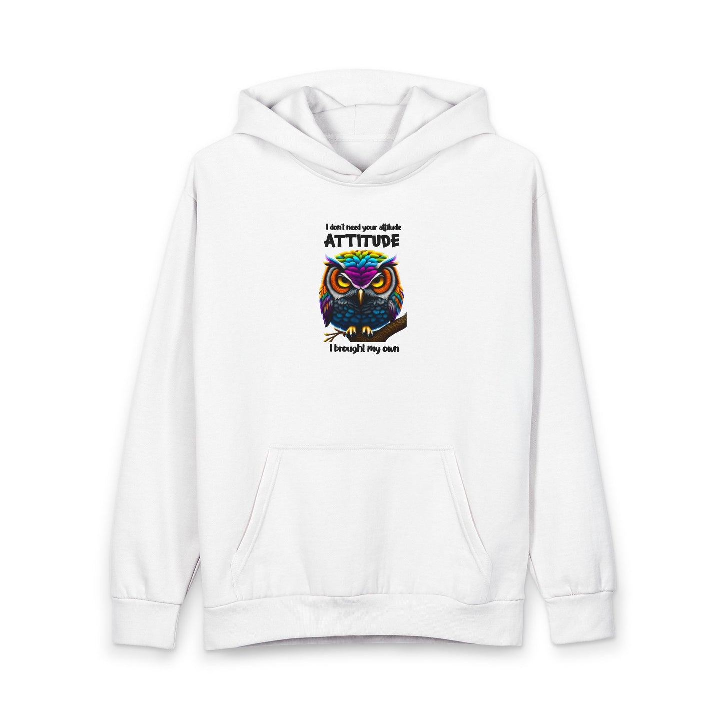 Owl Attitude Pullover Hoodie — Colorful Graffiti Owl Graphic Hoodie