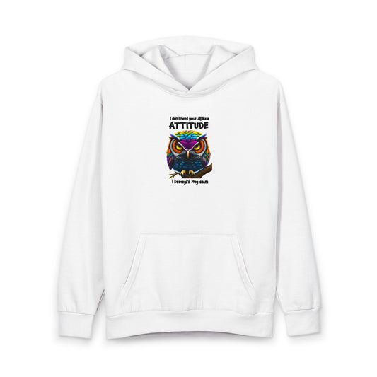 Owl Attitude Pullover Hoodie — Colorful Graffiti Owl Graphic Hoodie