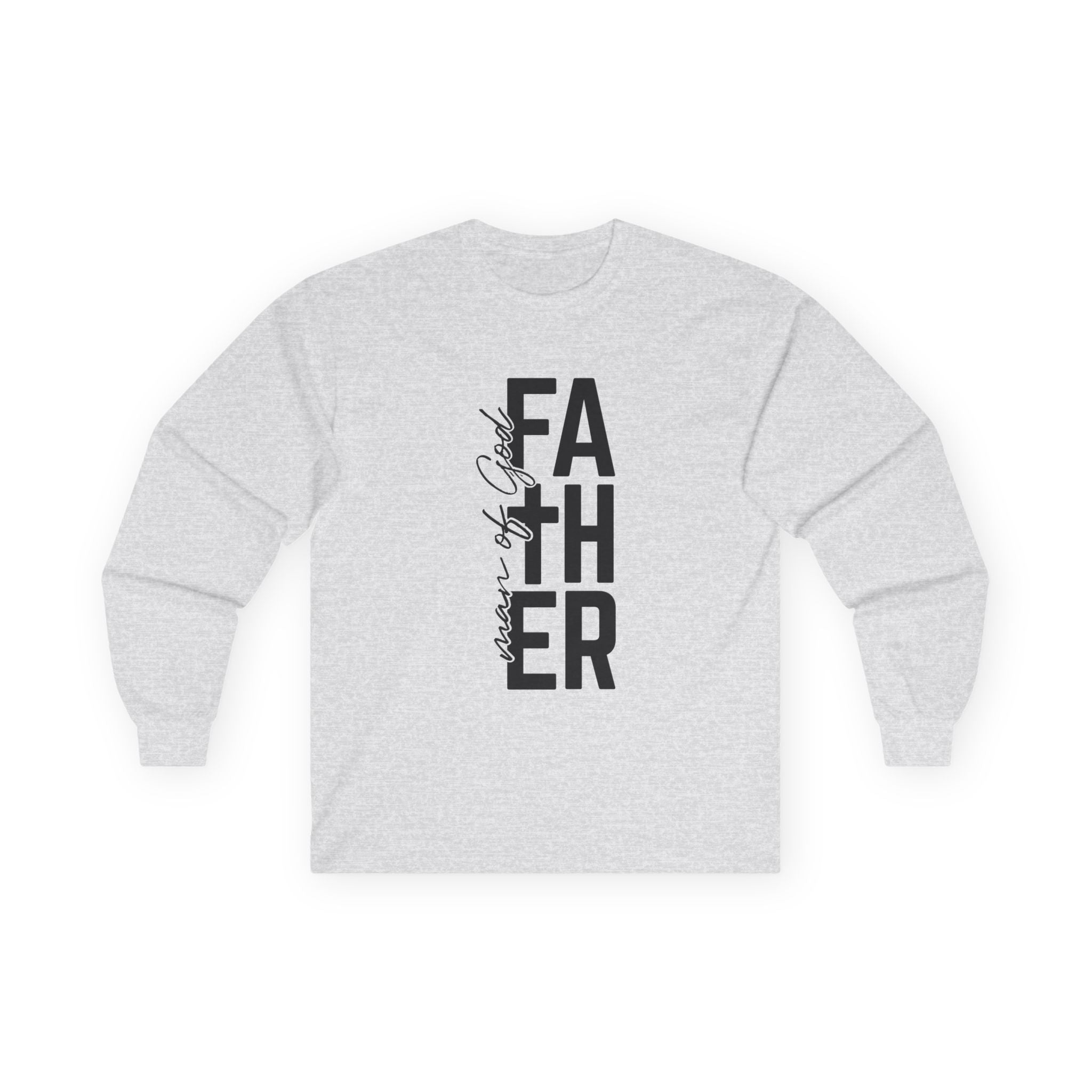Father Man of God Long Sleeve Tee Vertical Script