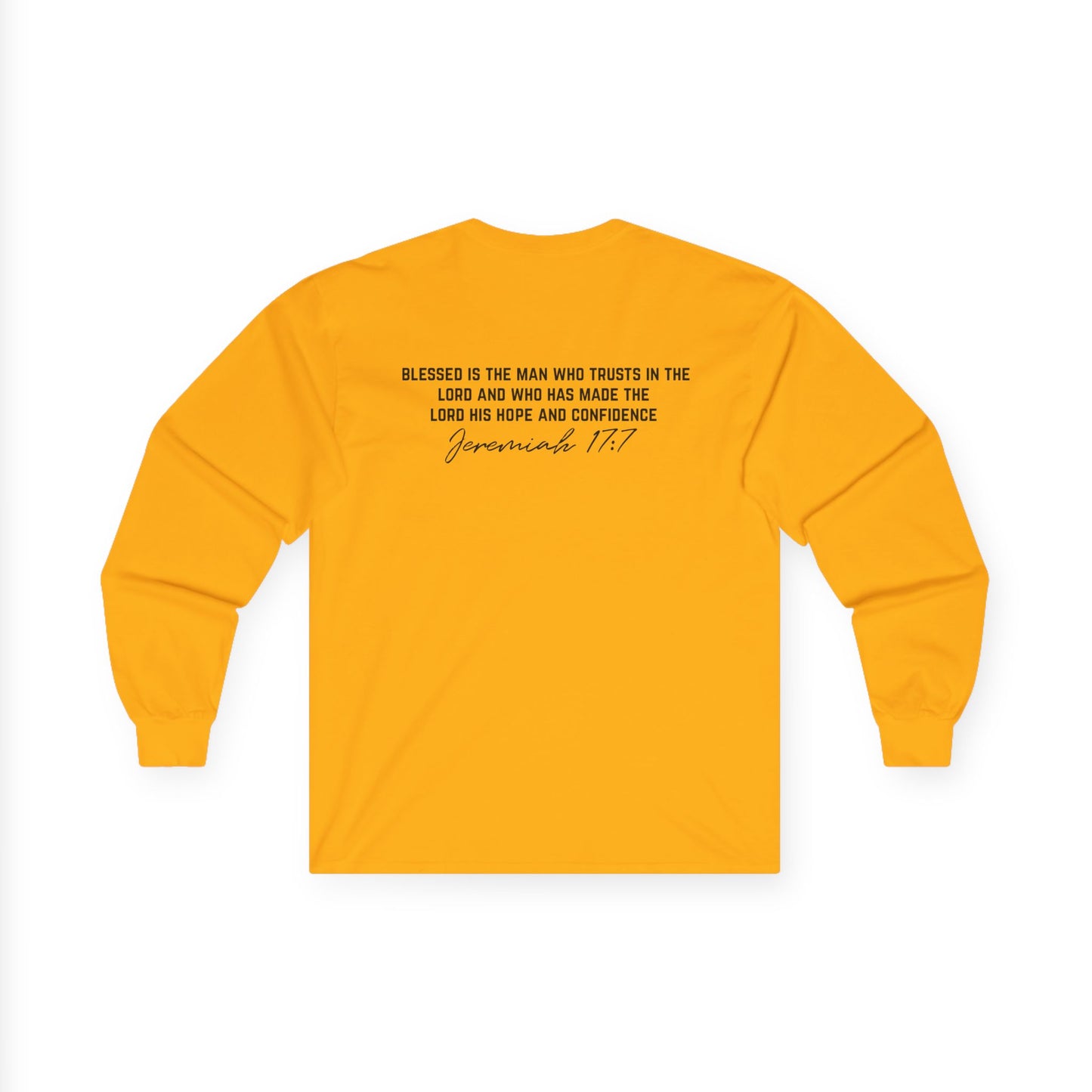 Father Man of God Long Sleeve Tee Vertical Script