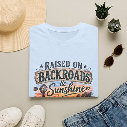 Raised on Backroads & Sunshine T-Shirt — Vintage Country Sunset Tee