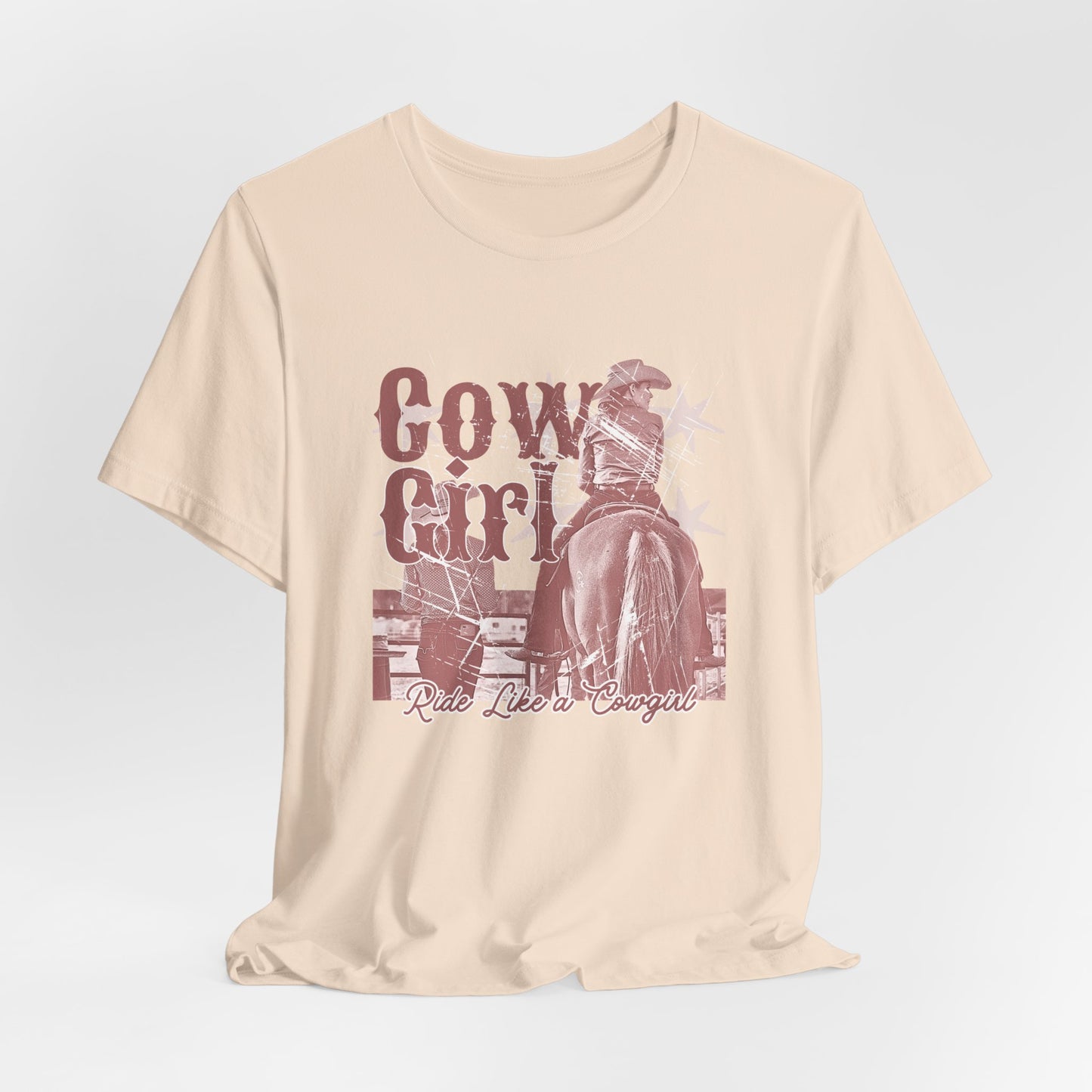 Cowgirl Tee – 'Cowgirl' Vintage Rodeo Graphic Short Sleeve Shirt