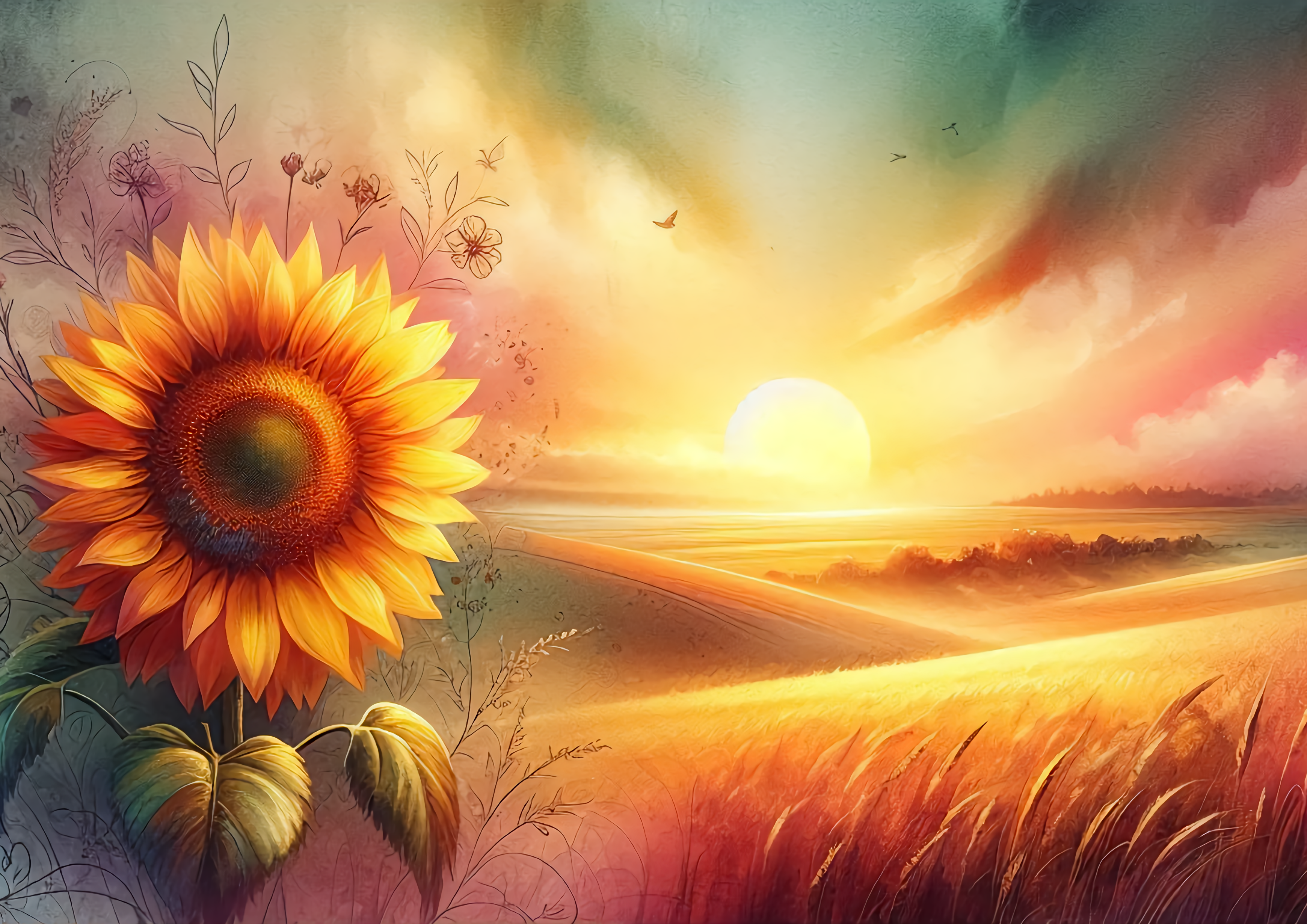 Sunflowers Glass Cutting Board