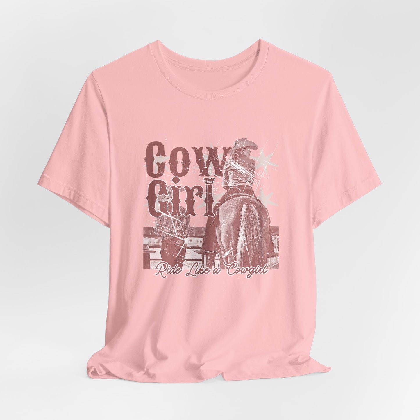 Cowgirl Tee – 'Cowgirl' Vintage Rodeo Graphic Short Sleeve Shirt