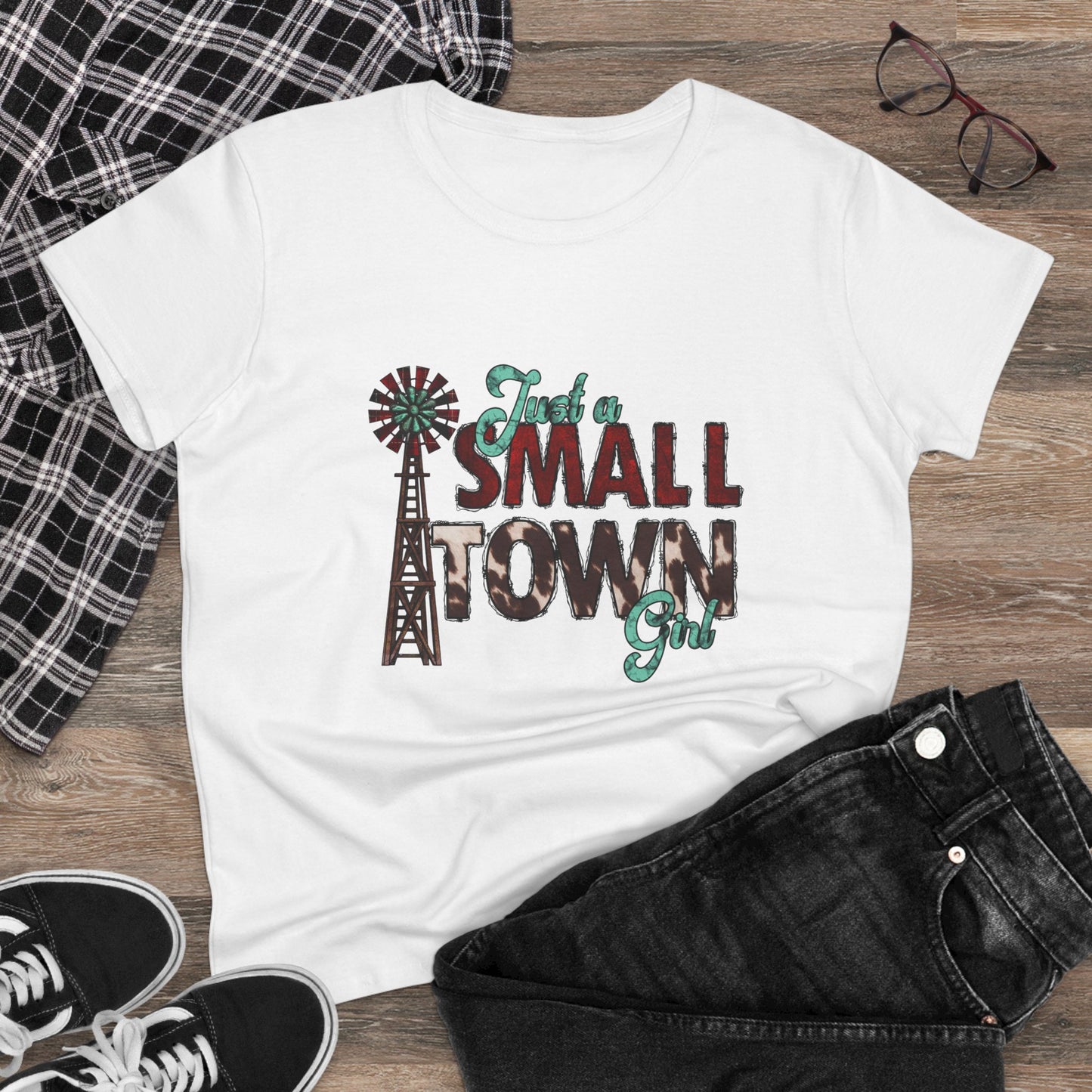 Small Town Girl Tee – Vintage Windmill Women's T‑Shirt
