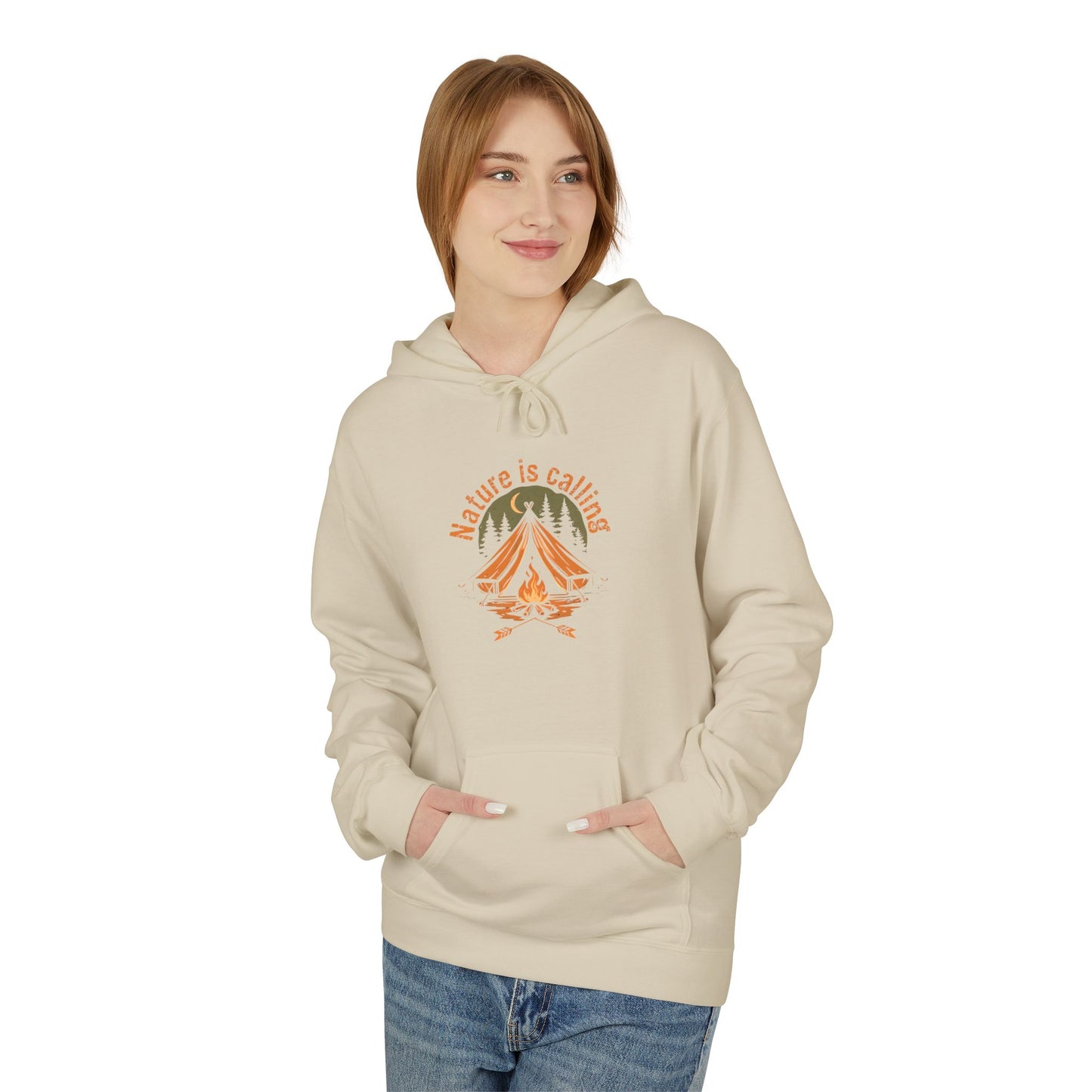 Nature Seeking Hoodie — Mountain & Campfire Outdoor Adventure Pullover
