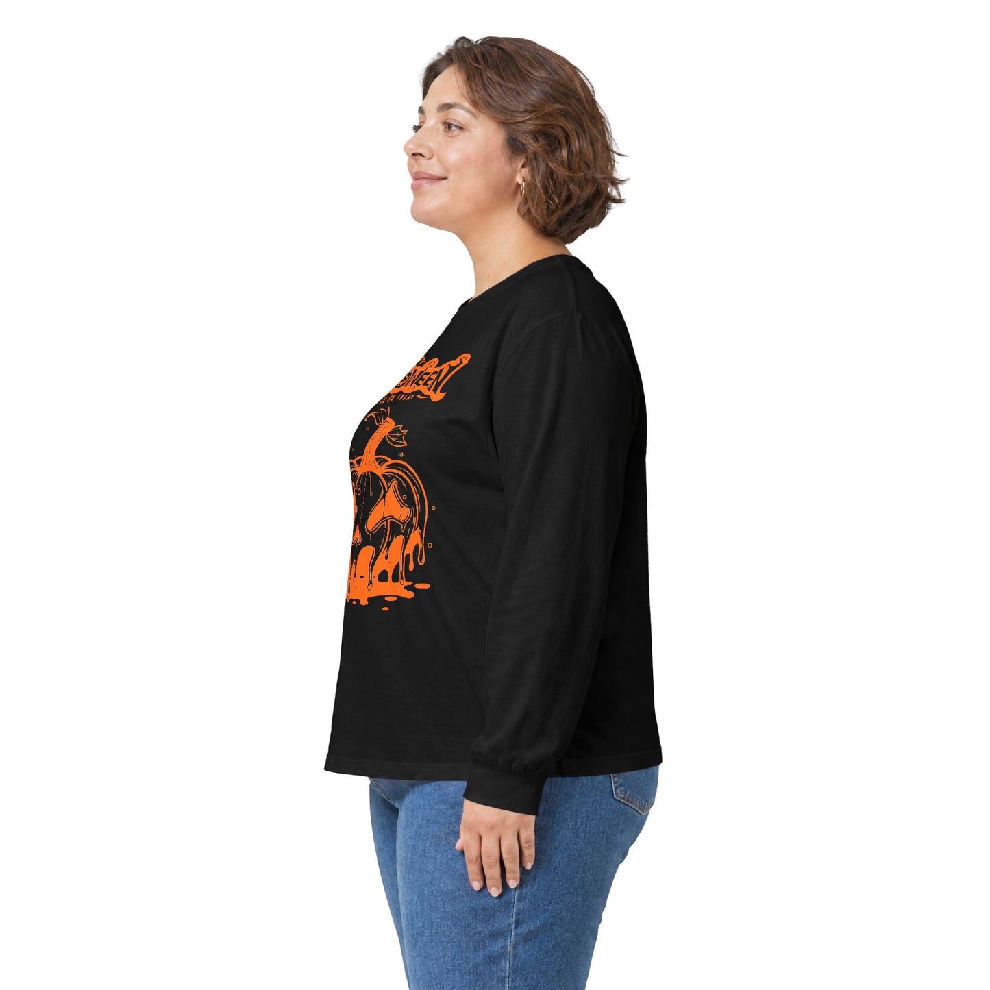 Halloween Pumpkin Drip Long Sleeve Tee