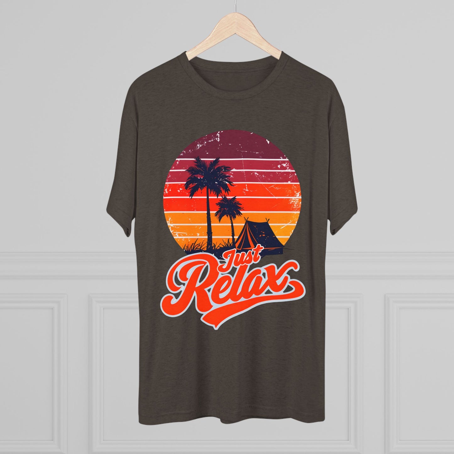 Just Relax Sunset Tee – Retro Palm Beach Vacation T-Shirt