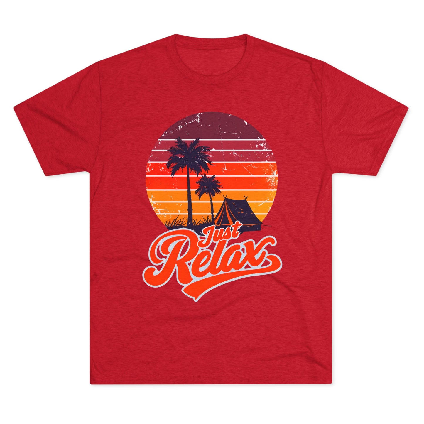 Just Relax Sunset Tee – Retro Palm Beach Vacation T-Shirt