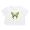 Sunflower Butterfly Cropped Tee — Floral Butterfly Graphic Top for Women