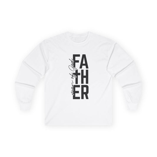 Father Man of God Long Sleeve Tee Vertical Script
