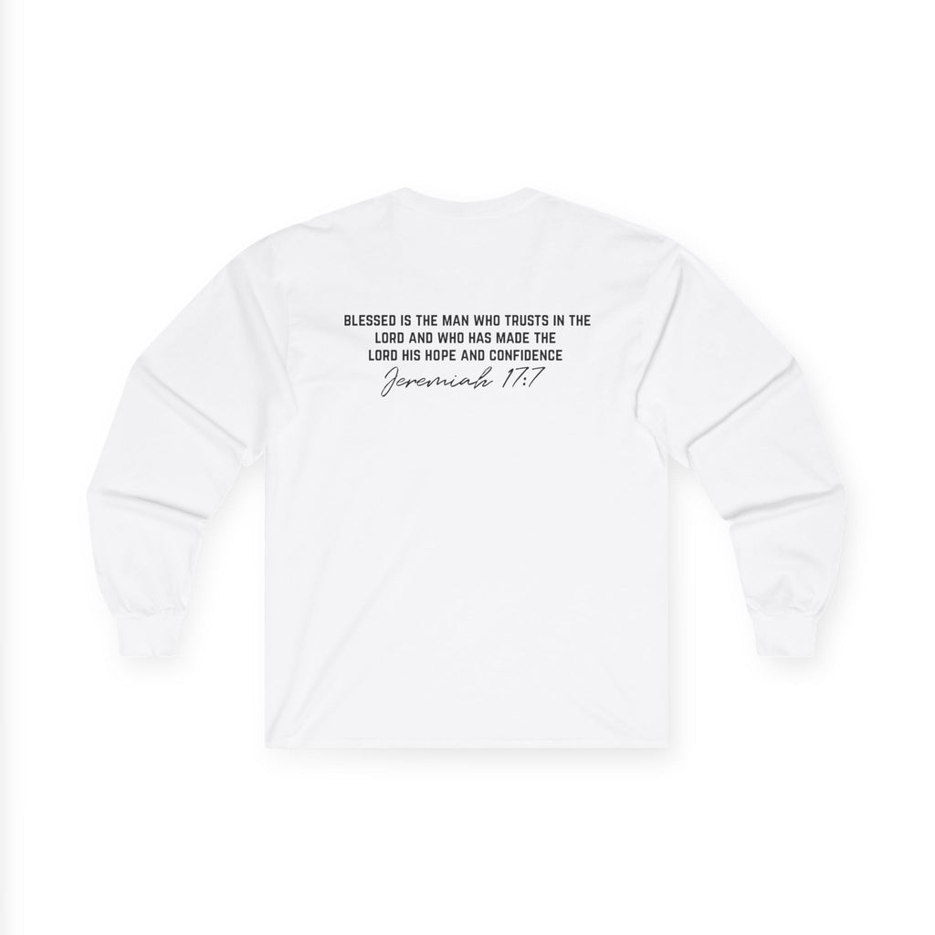 Father Man of God Long Sleeve Tee Vertical Script