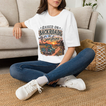 Raised on Backroads & Sunshine T-Shirt — Vintage Country Sunset Tee