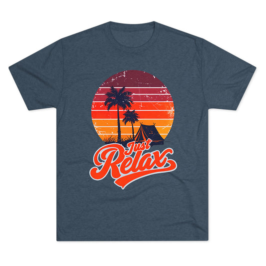 Just Relax Sunset Tee – Retro Palm Beach Vacation T-Shirt