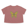Sunflower Butterfly Cropped Tee — Floral Butterfly Graphic Top for Women