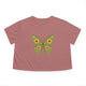 Sunflower Butterfly Cropped Tee — Floral Butterfly Graphic Top for Women