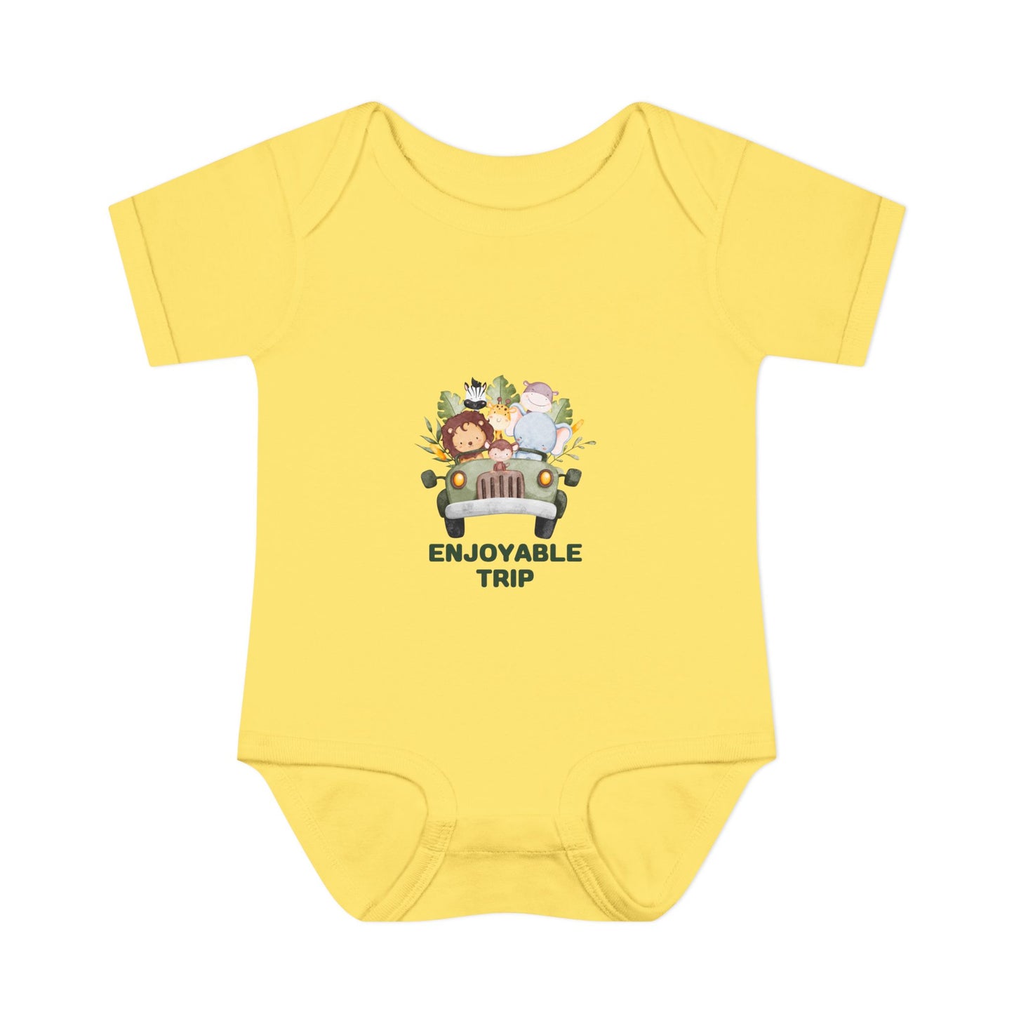 Infant Bodysuit with Enjoyable Trip Zoo Animals Design