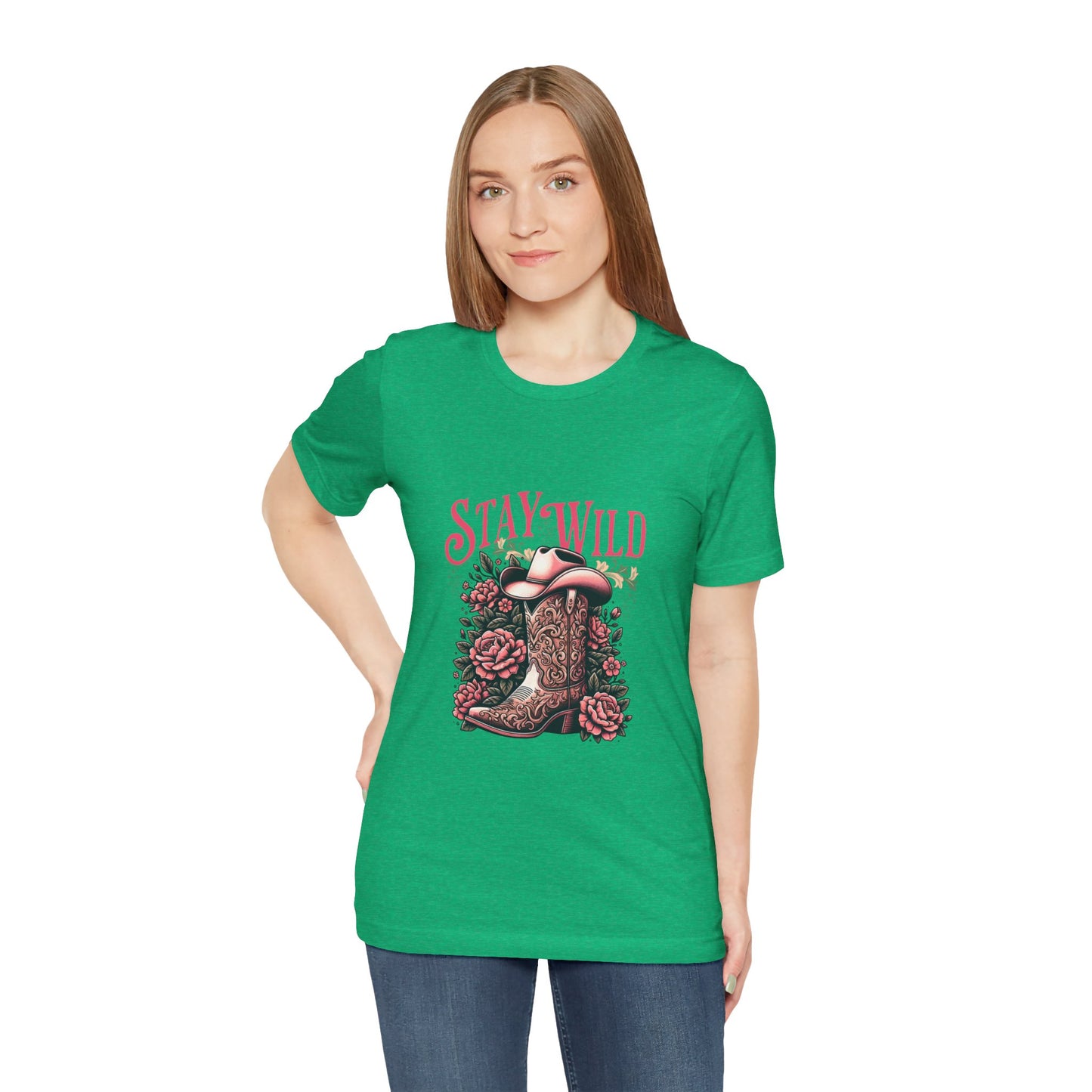 Stay Wild Cowboy Boot Floral Cowgirl T-Shirt