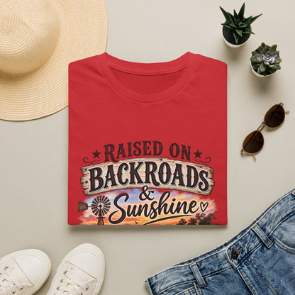Raised on Backroads & Sunshine T-Shirt — Vintage Country Sunset Tee