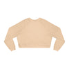 Cropped Pullover — Hand-Drawn Sunflower Line Art Sweatshirt