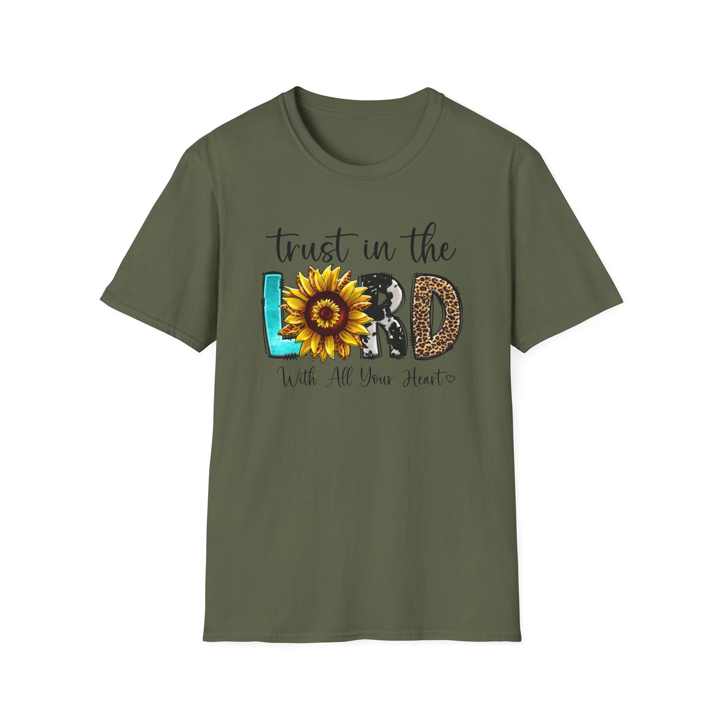 Trust in the Lord Sunflower T-Shirt — "Trust in the Lord with All Your Heart" Inspirational Christian Tee