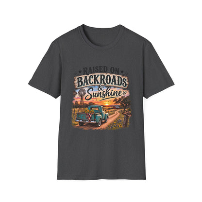 Raised on Backroads & Sunshine T-Shirt — Vintage Country Sunset Tee